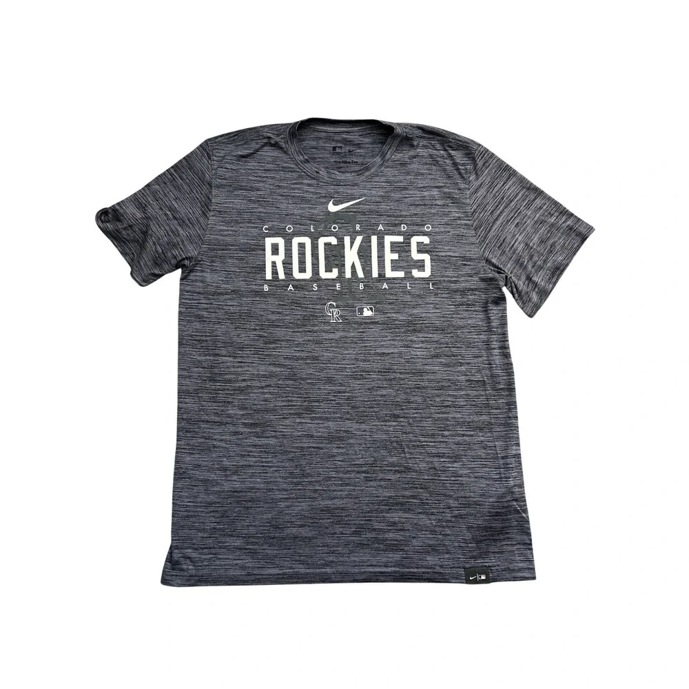 Nike Colorado Rockies MLB T-Shirt Mens Large Grey Excellent Dri-FIT Baseball Tee